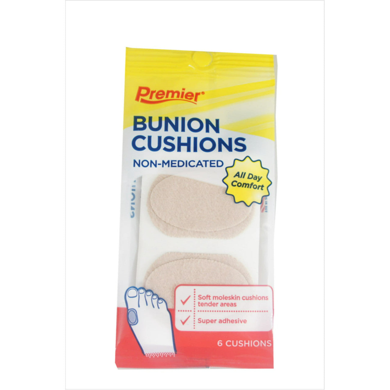 Premier Bunion Cushions, Eases Pain, 6 Ea